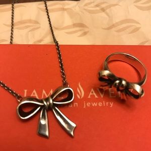 James Avery Bow Necklace & Ring Set